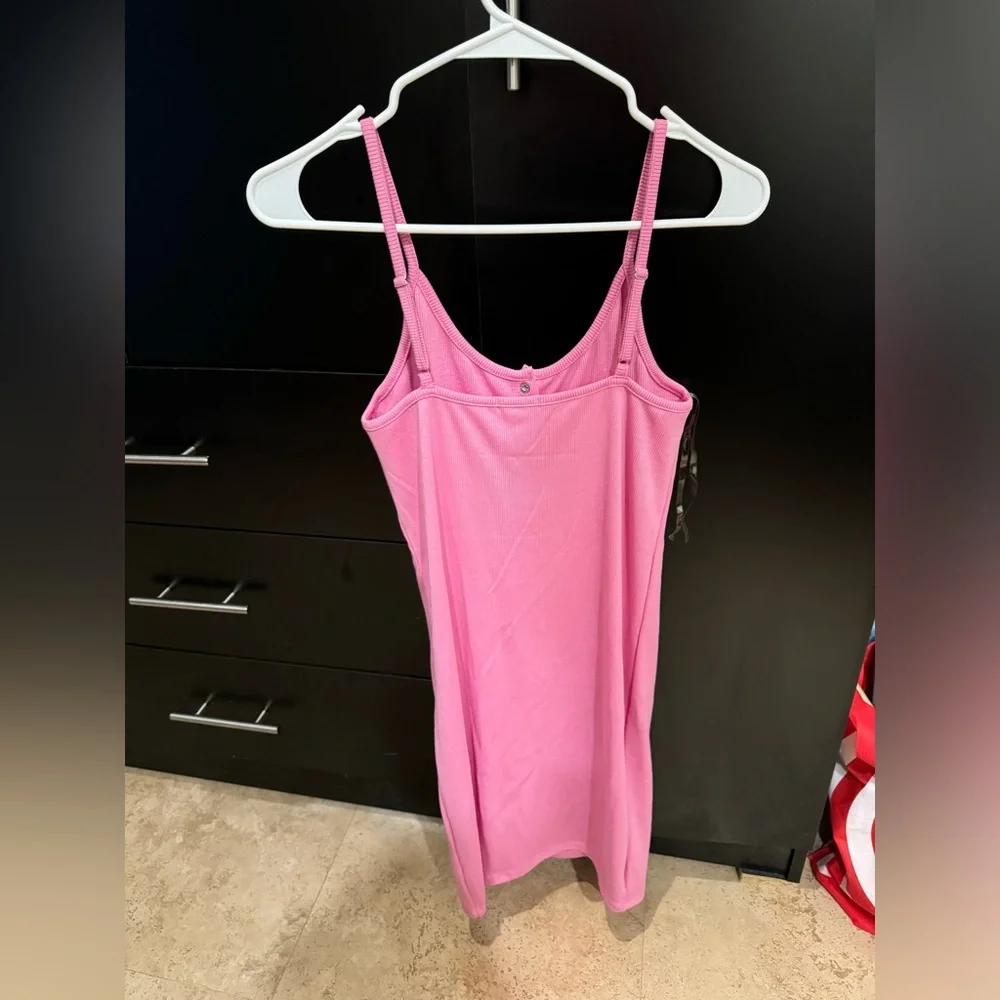 ACTIVE USA Pink Button Down Ribbed Cami Dress - Picture 2 of 5
